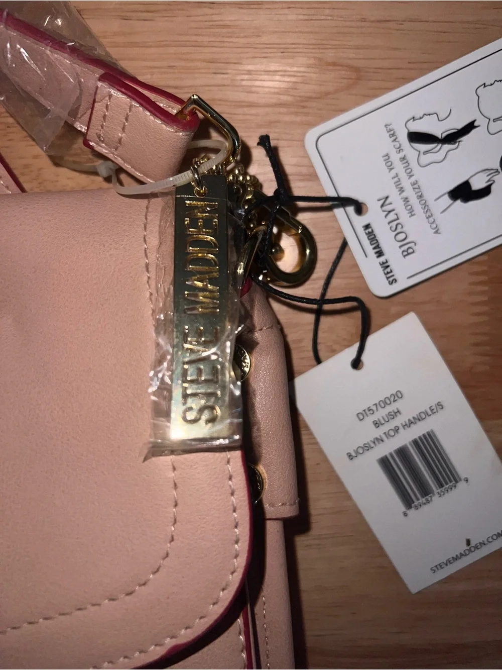Steve Madden Pale Pink Satchel with Gold Hardware